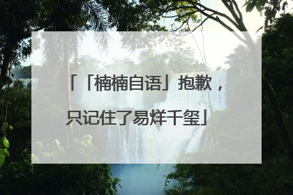「楠楠自语」抱歉，只记住了易烊千玺
