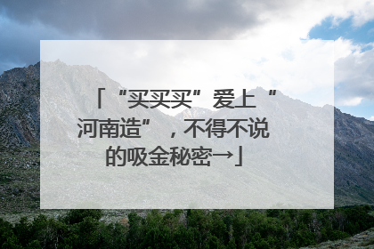 “买买买”爱上“河南造”，不得不说的吸金秘密→