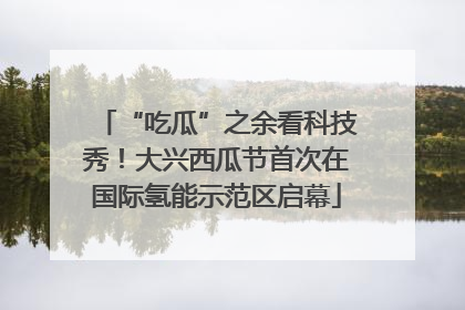 “吃瓜”之余看科技秀！大兴西瓜节首次在国际氢能示范区启幕