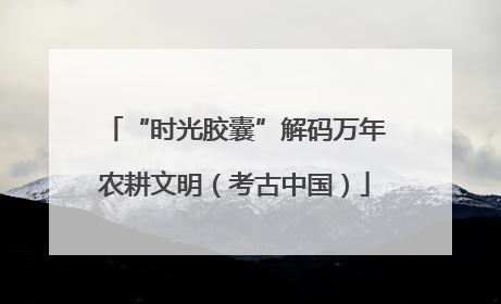 “时光胶囊”解码万年农耕文明（考古中国）