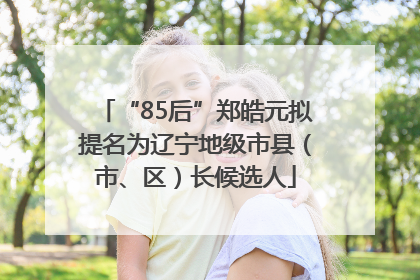 “85后”郑皓元拟提名为辽宁地级市县（市、区）长候选人