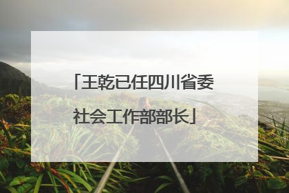 王乾已任四川省委社会工作部部长