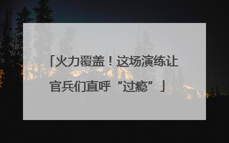 火力覆盖！这场演练让官兵们直呼“过瘾”