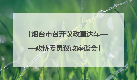 烟台市召开议政直达车——政协委员议政座谈会