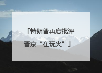 特朗普再度批评普京“在玩火”
