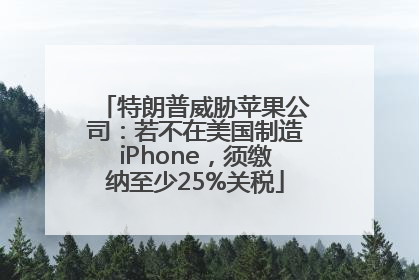 特朗普威胁苹果公司：若不在美国制造iPhone，须缴纳至少25%关税