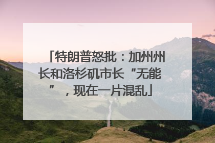 特朗普怒批：加州州长和洛杉矶市长“无能”，现在一片混乱