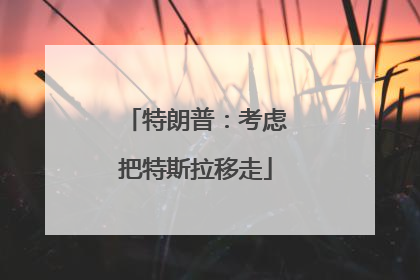 特朗普：考虑把特斯拉移走