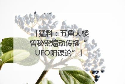 猛料：五角大楼曾秘密煽动传播“UFO阴谋论”