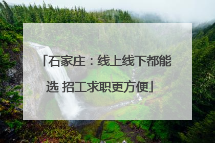 石家庄：线上线下都能选 招工求职更方便