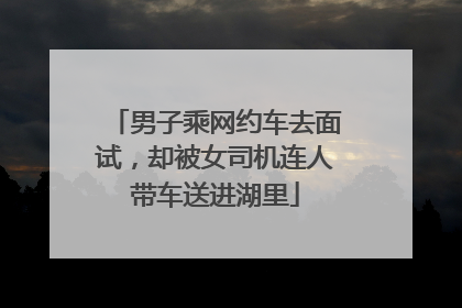 男子乘网约车去面试，却被女司机连人带车送进湖里