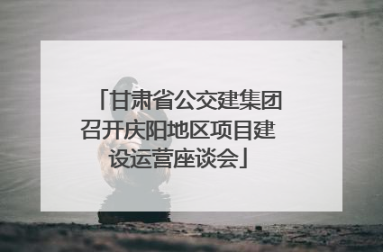 甘肃省公交建集团召开庆阳地区项目建设运营座谈会