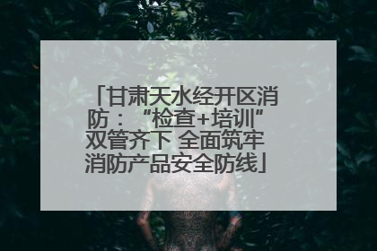 甘肃天水经开区消防：“检查+培训”双管齐下 全面筑牢消防产品安全防线