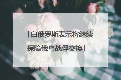 白俄罗斯表示将继续保障俄乌战俘交换