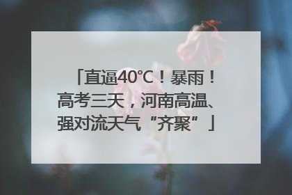 直逼40℃！暴雨！高考三天，河南高温、强对流天气“齐聚”