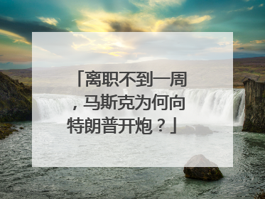 离职不到一周，马斯克为何向特朗普开炮？