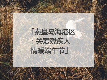 秦皇岛海港区：关爱残疾人 情暖端午节