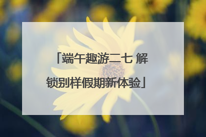 端午趣游二七 解锁别样假期新体验