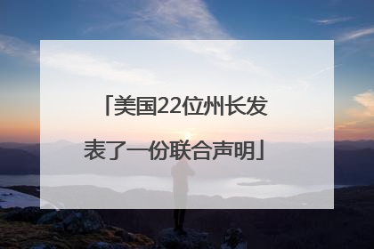 美国22位州长发表了一份联合声明