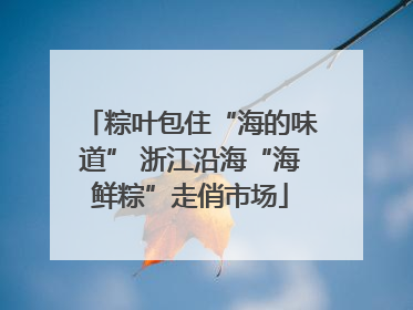 粽叶包住“海的味道” 浙江沿海“海鲜粽”走俏市场