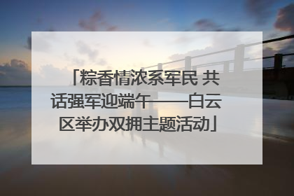 粽香情浓系军民 共话强军迎端午——白云区举办双拥主题活动