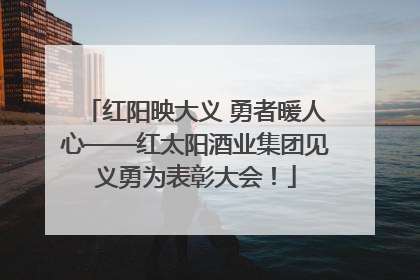 红阳映大义 勇者暖人心——红太阳酒业集团见义勇为表彰大会！