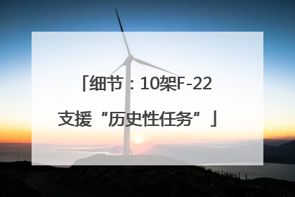 细节：10架F-22支援“历史性任务”