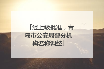 经上级批准，青岛市公安局部分机构名称调整