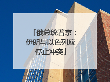 俄总统普京：伊朗与以色列应停止冲突