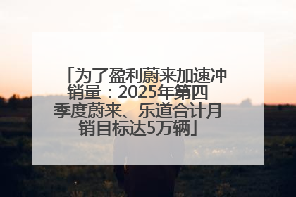 为了盈利蔚来加速冲销量：2025年第四季度蔚来、乐道合计月销目标达5万辆