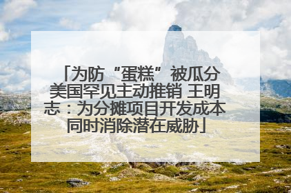 为防“蛋糕”被瓜分 美国罕见主动推销 王明志：为分摊项目开发成本同时消除潜在威胁