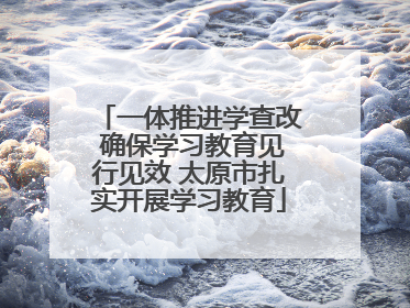 一体推进学查改 确保学习教育见行见效 太原市扎实开展学习教育