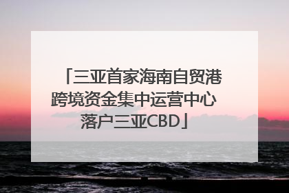 三亚首家海南自贸港跨境资金集中运营中心落户三亚CBD