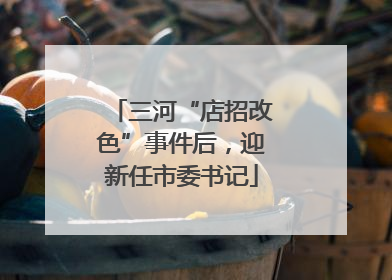三河“店招改色”事件后，迎新任市委书记