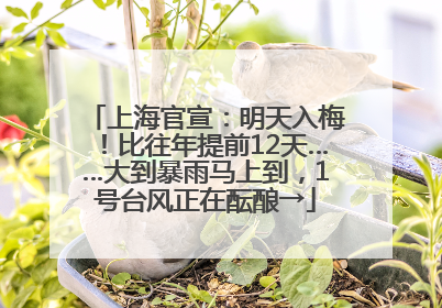上海官宣：明天入梅！比往年提前12天……大到暴雨马上到，1号台风正在酝酿→
