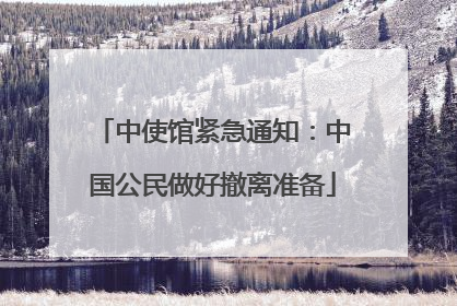 中使馆紧急通知：中国公民做好撤离准备