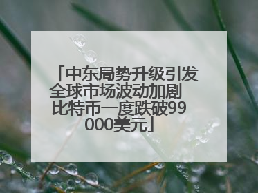 中东局势升级引发全球市场波动加剧 比特币一度跌破99000美元