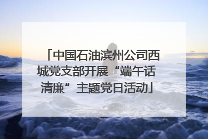 中国石油滨州公司西城党支部开展“端午话清廉”主题党日活动