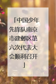 中国少年先锋队南京市建邺区第六次代表大会顺利召开