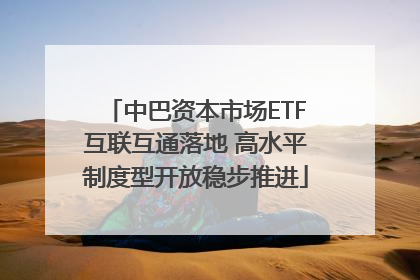 中巴资本市场ETF互联互通落地 高水平制度型开放稳步推进
