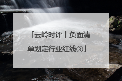云岭时评丨负面清单划定行业红线③