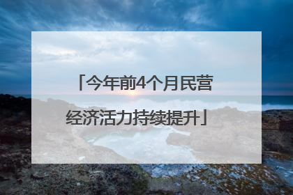 今年前4个月民营经济活力持续提升