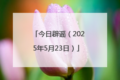 今日辟谣（2025年5月23日）