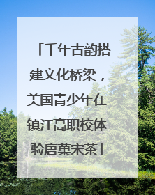 千年古韵搭建文化桥梁，美国青少年在镇江高职校体验唐菓宋茶