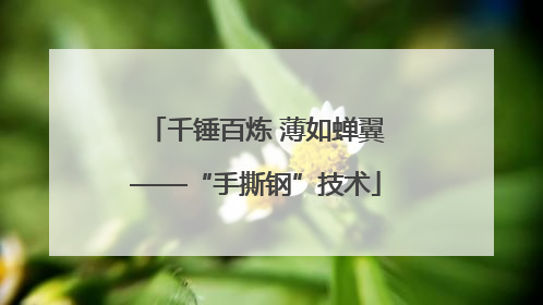 千锤百炼 薄如蝉翼——“手撕钢”技术