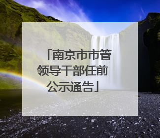 南京市市管领导干部任前公示通告