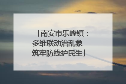 南安市乐峰镇：多维联动治乱象 筑牢防线护民生
