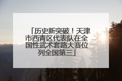 历史新突破！天津市西青区代表队在全国性武术套路大赛位列全国第三