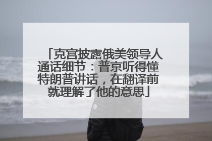 克宫披露俄美领导人通话细节：普京听得懂特朗普讲话，在翻译前就理解了他的意思