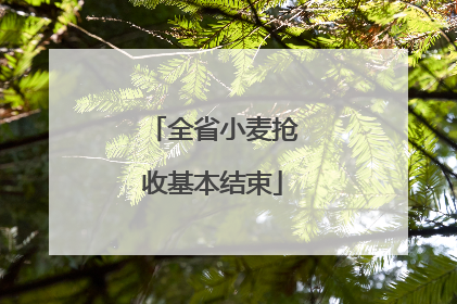 全省小麦抢收基本结束